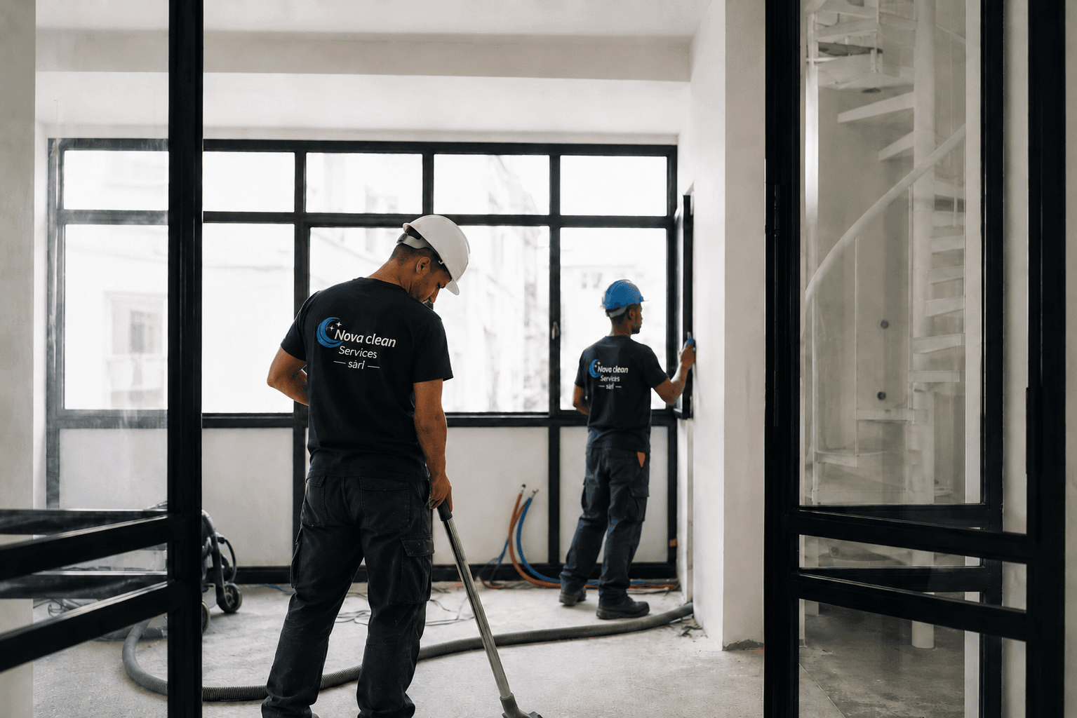 Espace de chantier préparé pour une remise en état.